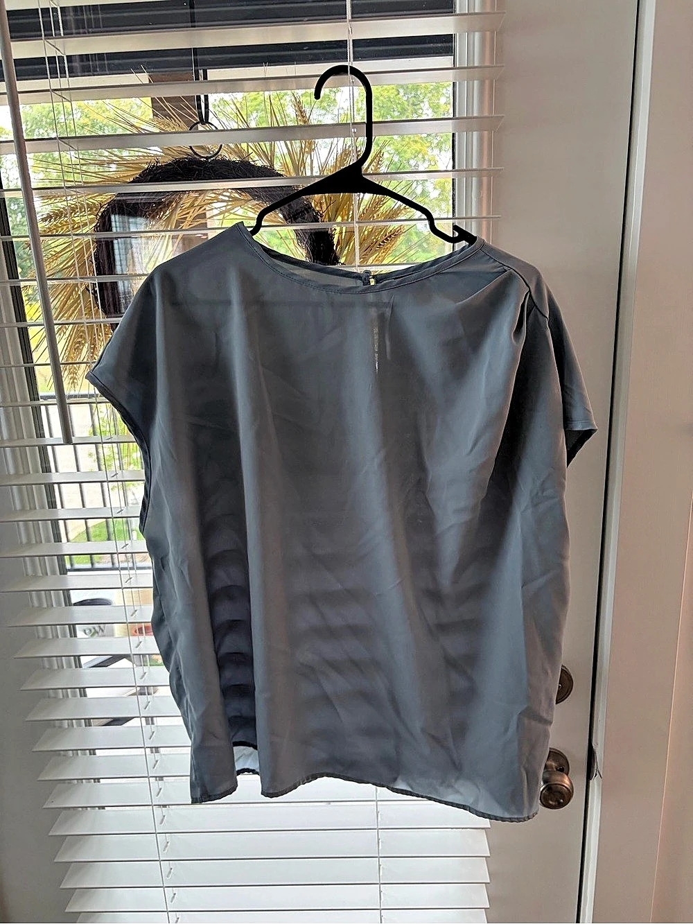SHEIN Curve Short Sleeve Blouse Blue Size 2XL Like New